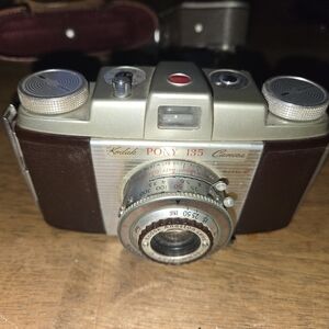 Vintage Kodak Pony 135 camera With Case And Flash Holder